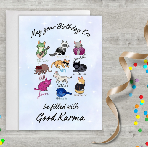 Swift Inspired Karma Birthday Card